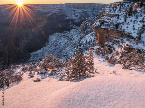 Zdjęcie XXL Grand Canyon Z śniegu Podczas Zimowych