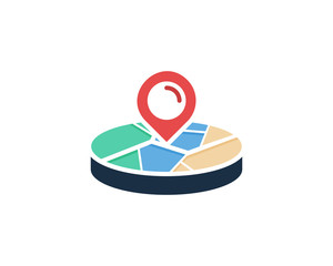 Poster - Target Map Icon Logo Design Element