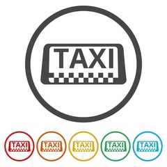 Poster - Taxi icon, Taxi logo, 6 Colors Included