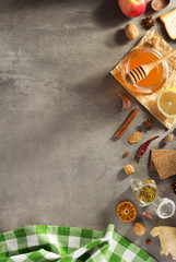 Wall Mural - healthy food on stone table