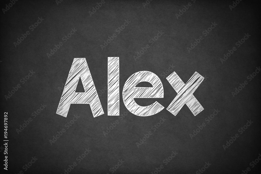 Alex on Textured Blackboard. - obrazy, fototapety, plakaty 