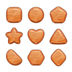 Poster - Cartoon wooden shapes set.