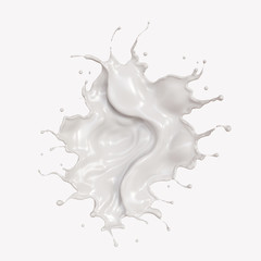 Wall Mural - milk splash isolated on background, liquid milk or Yogurt splash, Include clipping path.