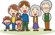© かわいいコミカルイラスト素材集 - 三世代家族のイラスト素材