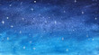 Blue starry sky in watercolor