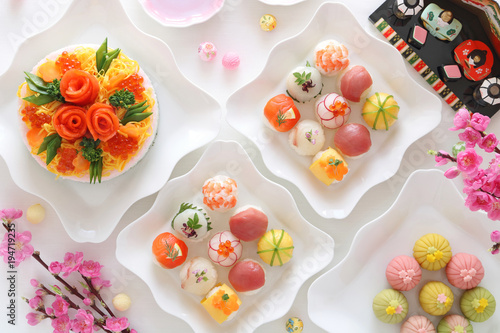 ひな祭り 手まり寿司 ケーキ寿司 Stock 写真 Adobe Stock