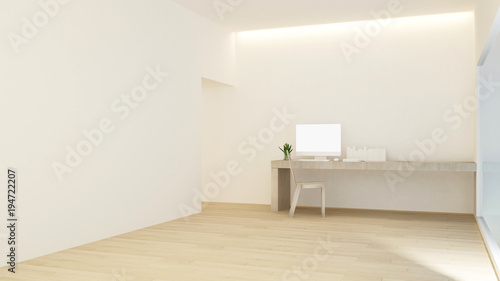 Workplace On Sunshine Day In Hotel Or Home Study Room