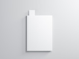 Fototapeta  - White book with Bookmark Mockup on gray background