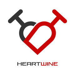 Poster - two glasses of wine and the heart logo