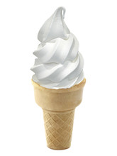 Ice Cream In The Cone On White Background