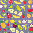 Fruity pattern on a colored background 