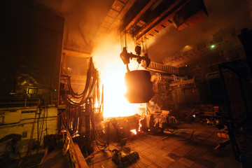 Wall Mural - steel production in electric furnaces