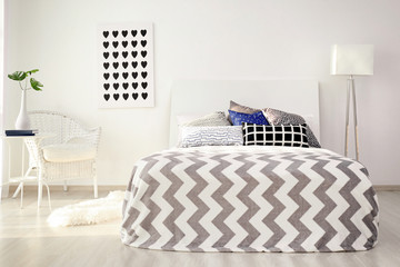 Sticker - Stylish interior with comfortable bed