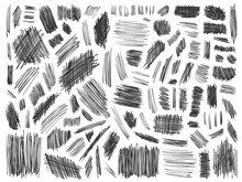 Doodle Spots And Frames Vector. Set Of Simple Bold Doodle Lines, Curves, Frames And Spots. Pencil Effect Collection. Doodle Bold Borders. Set Of Simple Doodles. Pencil Effect Sketch Isolated On White.