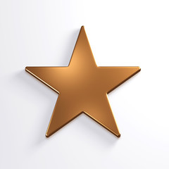 Wall Mural - bronze star icon. 3d render illustration