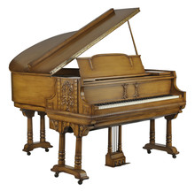Brown Piano With Clipping Path.