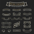 Set of Retro Vintage Ribbon Design Elements