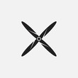 © credon2012 - Black isolated silhouette of propeller of airplane on white background. Icon