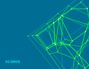 Wall Mural - lattice structure. science or technology background. graphic design. 3d grid surface. abstract vecto