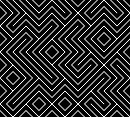Geometric seamless pattern background. Simple graphic print. Vector repeating line texture. Modern swatch. Minimalistic shapes. Stylish monochrome trellis. Square grid. Trendy hipster sacred geometry.