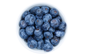 Fototapete - Blaubeeren Heidelbeeren Beeren von oben isoliert freigestellt Freisteller