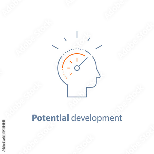 Fotografía Head line icon, potential development concept, personal growth