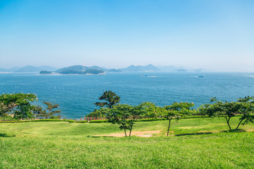 Canvas Print - Sea and nature landscape in Tongyeong Yi Sun-sin park, Korea