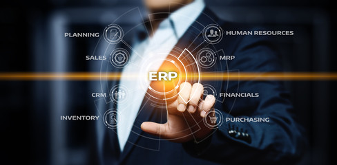 Wall Mural - enterprise resource planning erp corporate company management business internet technology concept