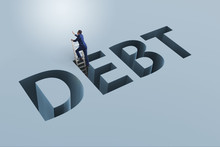 Businessman In Debt And Borrowing Concept