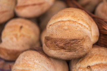 Freshly baked homemade bread loaf