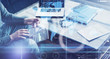 © Rymden - Man with futuristic digital tablet on a project