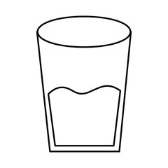 Sticker - water glass health beverage liquid pure vector illustration  outline design