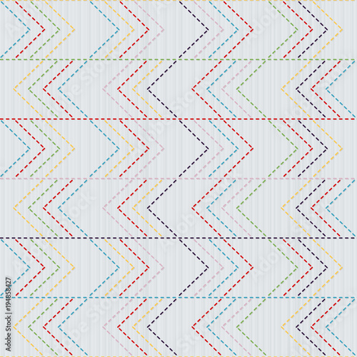 Kimono Pattern Sashiko Texture With Arrow Motif Abstract Seamless