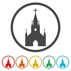 Wall Mural - Church on white background - Illustration, 6 Colors Included