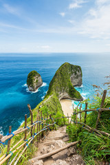 kelingking beach on nusa penida island, bali, indonesia, manta bay