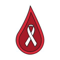 Poster - drop blood ribbon campaign symbol vector illustration