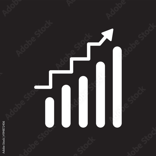 Fotomural continuous improvement icon,flat vector sign isolated on black background