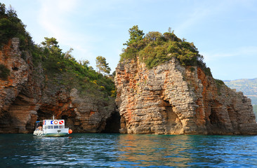 Adriatic sea coast around Budva town in Montenegro in summer