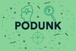 Conceptual business illustration with the words podunk