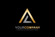 Real estate.Home Logo. LA Letter Logo. Pyramid Symbol Golden Design 