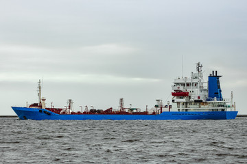 Poster - Blue cargo tanker ship