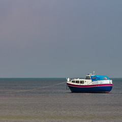 Wall Mural - Small blue passenger ship