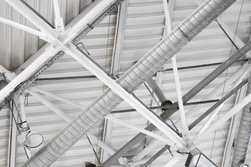 Poster - a system of ventilation pipes under stadium ceiling