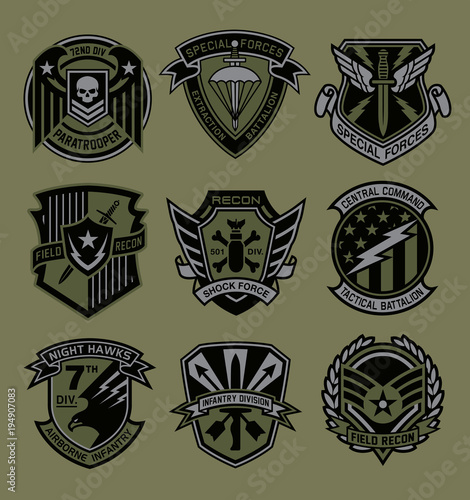 Cuadros en Lienzo Military patch emblem badges