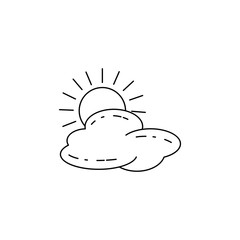 Wall Mural - the sun behind the clouds icon. element of camping and outdoor recreation for mobile concept and web