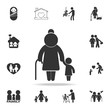 Grandmother with child familiar silhouettes icon. Detailed set of family icons. Premium quality graphic design. One of the collection icons for websites, web designfamily