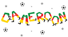 Football World Flag On Funny Alphabet Set : Vector Illustration
