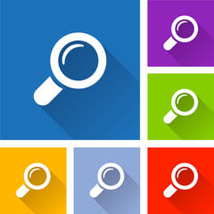 Canvas Print - magnifying glass icons with shadow