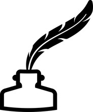 Quill And Ink Bottle Icon