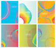 © Nataliia - Abstract background. Blend. Multicolored shape. Set of business cards. Template.